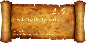 Lovászik Izrael névjegykártya